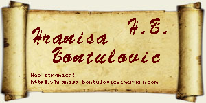 Hraniša Bontulović vizit kartica